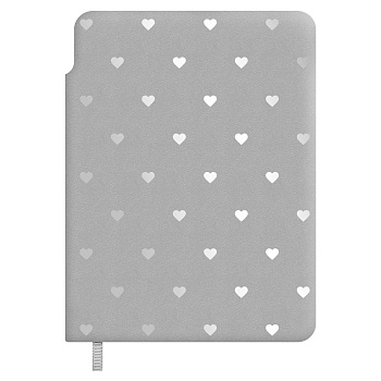 Записная книжка ESCALADA, А6, 96 л., арт. 71044/ 20 ЗАМША СЕРЫЙ (кожзам: 108х148 мм, мягкий переплёт