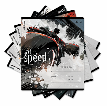 Тетрадь школьная ученическая ErichKrause Big Wheels, 12 листов, линейка (в плёнке по 10 шт.)_MIX-PAC