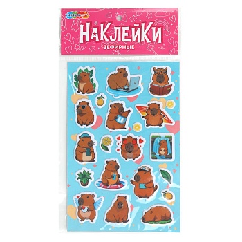 401985 Наклейки зефирные капибара MultiArt в кор.500шт
