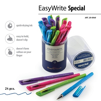 РУЧКА "EasyWrite.SPECIAL"ШАРИКОВАЯ 0.5 ММ, СИНЯЯ  (4 цвета корпуса)