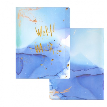 Папка с 30 вкладышами Alingar, А4, 310х235 мм, пластик, 400 мкм, мраморный дизайн с надписью "World"