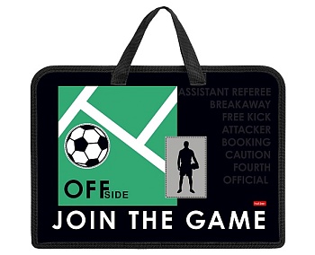 AMn_07087 Папка для тетрадей Пластиковая А4ф 1 отделение с РУЧКАМИ 245х340х35мм на молнии -Пенальти-