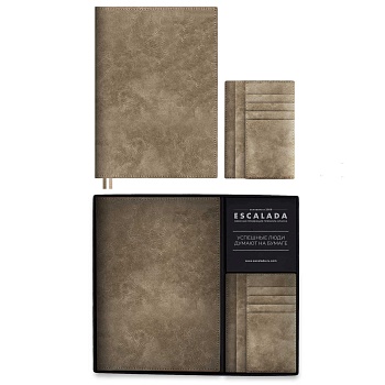Ежедневник недатированный + картхолдер (набор подарочный) ESCALADA, А5+, 160 л., арт. 70568/ 10 ФЛАН