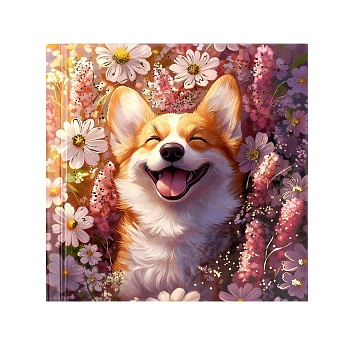 Блокноты "Notebook", 105х105 мм, 48 л, арт. 71571 КОРГИ С РОМАШКАМИ / Блок - белый офсет 60 г/м², ди