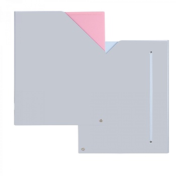 Архивная папка Alingar, 228*172 мм, пластик, 1500 мкм, на резинке с 4 файлами, св-серый