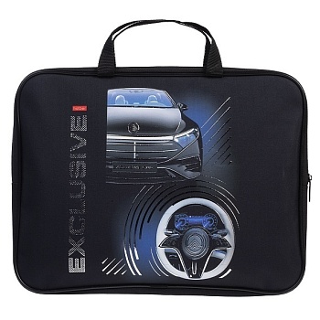 NSn_31116 Сумка Текстильная с РУЧКАМИ А4ф 350х265х40мм для тетрадей  3D Фольга-Exclusive car- в инди