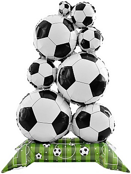 Шар 3D (59''/150 см) Фигура на подставке, Футбольные мячи, 1 шт. в уп.
