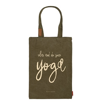 СУМКА-ШОППЕР С КАРМАНОМ, ЦВЕТ ХАКИ "YOGA" 35x47 cm