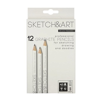 КАРАНДАШ ЧЕРНОГРАФИТОВЫЙ "Sketch&Art. УТОЛЩЕННЫЕ" 8В, 4 MM