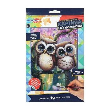 389857 Холст на картоне холст по номерам 28,5*20 см МУЛЬТИ АРТ в кор.48шт