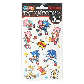 402835 Тату эми и Соник, 1 лист, в пакете МУЛЬТИ АРТ в кор.200шт