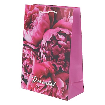 392988 Пакет подарочный МАТОВЫЙ ml,пионы,140 гр/м2 ЧУДО ПРАЗДНИК в кор.10*12шт