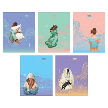 48Т5лВ1 Тетрадь 48л А5ф клетка 60-65г/кв.м на скобе ламинац.SOFT-TOUCH -Весь ее Мир- Выпуск №2