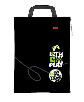 NSm_354125 Сумка - папка  с ручкой А4ф 257х344мм для тетрадей  -LET'S GO PLAY- в индив.упак.