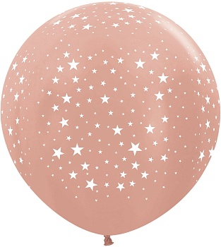 Шар (36''/91 см) Звезды Люкс, Розовое золото (568), металлик, 5 ст, 1 шт.