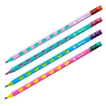 Карандаш ч/г Berlingo "Raze" HB, пластиковый, трехгранный, с выемками, заточен., с ластиком, PET-бок