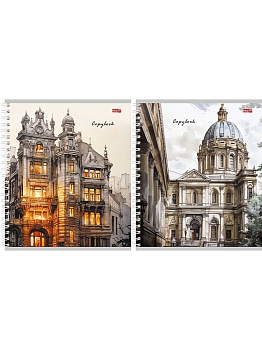 TМ"Profit"Тетрадь КЛЕТКА 96л. ОЧАРОВЫВАЮЩАЯ АРХИТЕКТУРА (96-8407) на гребне, цвет.мелов.обложка