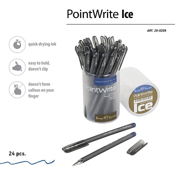 РУЧКА "PointWrite Ice" ШАРИКОВАЯ 0.38 ММ, СИНЯЯ