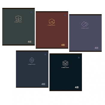 Тетрадь 48л, А5, клетка, Alingar, "A deep touch", скрепка,мелованный картон (стандарт) Soft touch,  