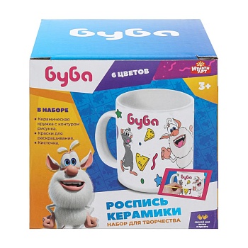 393654 Набор д/дет тв-ва БУБА кружка для росписи (краски, кисточка) MultiArt в кор.24шт