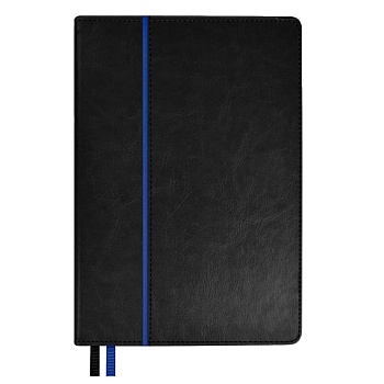Ежедневник недатированный ESCALADA, А5, 160 л., арт. 70623/ 15 САРИФ ЧЁРНЫЙ/СИНИЙ (кожзам: 146x211 м