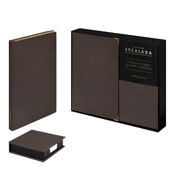 Ежедневник недатированный + подставка с блоком (набор подарочный) ESCALADA, А5, 160 л., арт. 70560/ 