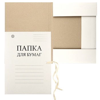 527 Папка для бумаг с завязками, белая, DOLCE COSTO, 360г/м2, немелов.картон,