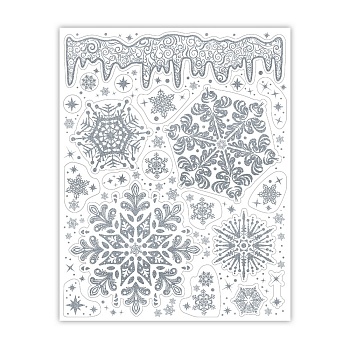 Новогоднее оконное украшение из ПВХ пленки, декорировано глиттером  30x38см арт.92059 (НГ)