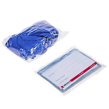 NB_076093 Бейдж  горизонтальный  Hatber 108х80мм(внутр.102х63) с клипом на шнурке