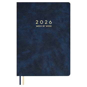 Еженедельник датированный 2026 ESCALADA, А4, 80 л., арт. 70329/ 10 ТИВОЛИ ДЕЛАВЭ СИНИЙ (кожзам: 210х