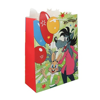 400406 Пакет подарочный креативный СОЮЗМУЛЬТФИЛЬМ xl,ну-погоди!,190 гр/м2 ЧУДО ПРАЗДНИК в кор.5*12шт