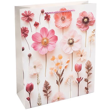 Пакет подарочный, 210гр, Цветочная мелодия, Дизайн №3, с блестками, 23*18*10 см, 1 шт.