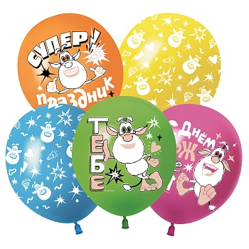 Шар (12''/30 см) Буба, Ассорти, пастель, 1 ст, 25 шт.