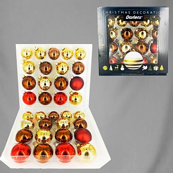 НАБОР ЕЛОЧНЫХ ШАРОВ DARLENS 34 ШТ 10Х5,8Х6,16Х7 СМ DL-DRL02862