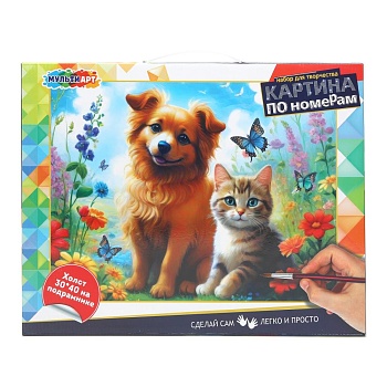 392593 Холст по номерам на подрамнике 30*40 см друзья МУЛЬТИ АРТ в кор.24шт