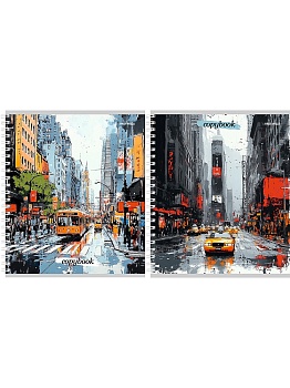 Тетрадь КЛЕТКА 96л. УЛИЦЫ МЕГАПОЛИСА (Т96-4886) цвет.мелов.обл., гребень