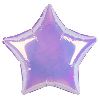 Шар (18''/46 см) Звезда, (надув воздухом), Сиреневый, Хамелеон, 1 шт. в уп.
