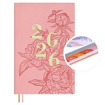 Еженедельник датированный 2026 ESCALADA, А6+, 96 л., арт. 70338/ 15 ДЖУТ РОЗОВЫЙ (кожзам: 125x189 мм