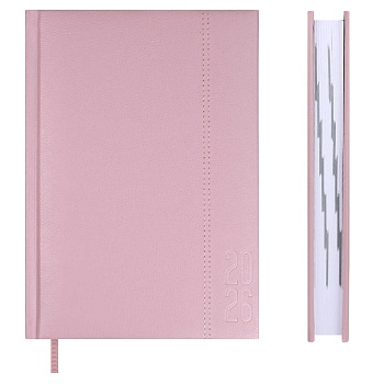 Ежедневник датированный 2026 ESCALADA, А5, 176 л., арт. 70230/ 15 НАППА РОЗОВЫЙ (кожзам: 146х211 мм,