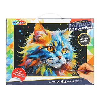 394333 Холст на подрамнике черный холст по номерам 30*40 см МУЛЬТИ АРТ в кор.24шт
