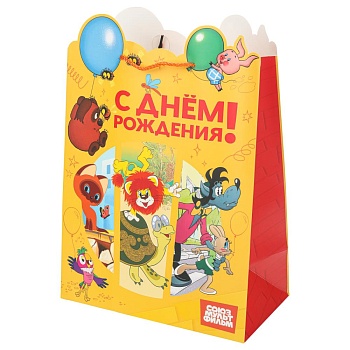 400416 Пакет подарочный креативный СОЮЗМУЛЬТФИЛЬМ l,вырубка,190 гр/м2 ЧУДО ПРАЗДНИК в кор.10*12шт