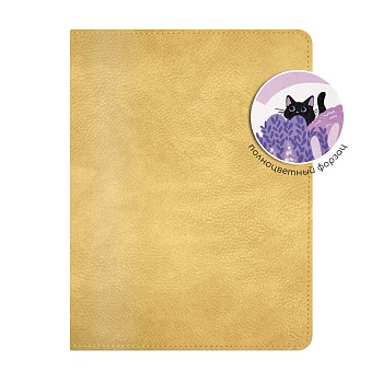 Записная книжка ESCALADA, А5+, 120 л., арт. 70713/ 15 БАКСКИН ЖЁЛТЫЙ (кожзам: 170x210 мм, мягкий пер