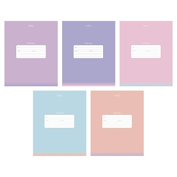 18Т5В1пл Тетрадь 18л А5ф клетка 60-65г/кв.м Пластиковая обложка на скобе 5 диз.в блоке серия  -PROст