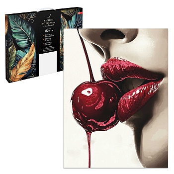 Набор для творчества Картина по номерам с поталью арт. 70181 / 25 ВИШНЕВЫЙ ПОЦЕЛУЙ, размер: 30х40 см