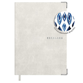Ежедневник недатированный ESCALADA, А6+, 160 л., арт. 70686/ 20 АНРИ БЕЛЫЙ (кожзам: 126х174 мм, инте