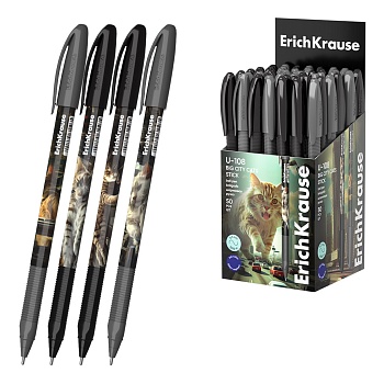 Ручка шариковая ErichKrause U-108 Stick Big City Cats 1.0, Ultra Glide Technology, синий 63103