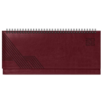 Планинг датированный 2026 ESCALADA, 310x130 мм, 64 л., арт. 70323/ 15 САРИФ БОРДОВЫЙ (кожзам: твёрды