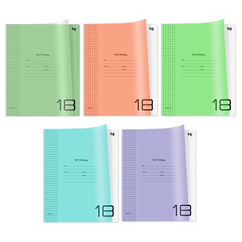 Тетрадь 18л., клетка BG "UniTone. MIX", пластиковая обложка